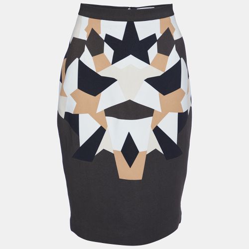 Givenchy Brown Geometric Printed Crepe Pencil Skirt L - Givenchy - Modalova