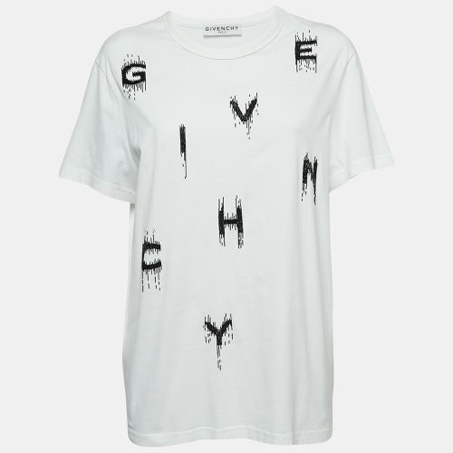 Givenchy White Beaded Logo Cotton T-Shirt XS - Givenchy - Modalova