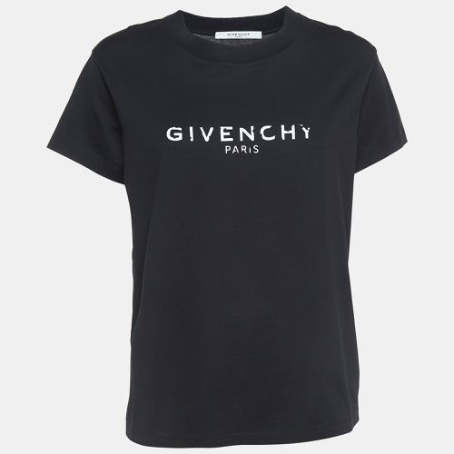 Givenchy Black Blurred Logo Print Half Sleeve T-Shirt L - Givenchy - Modalova