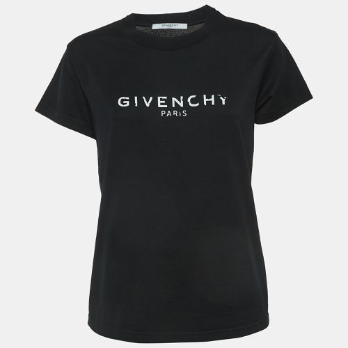 Givenchy Black Cracked Logo Print Cotton Jersey T-Shirt M - Givenchy - Modalova