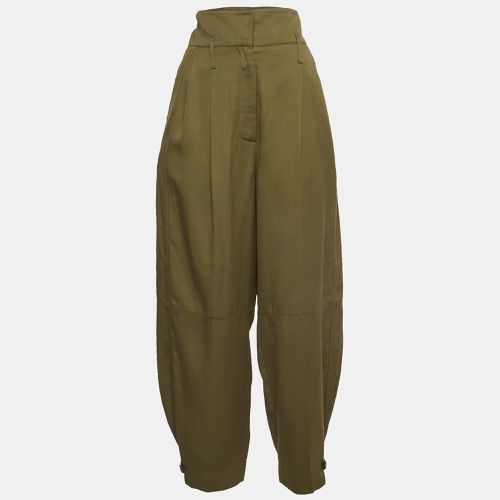 Givenchy Green Pleated Crepe High-Waisted Tapered Military Trousers L - Givenchy - Modalova