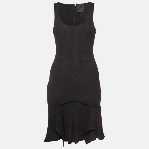 Givenchy Black Rib Knit Panelled Flounce Midi Dress S - Givenchy - Modalova