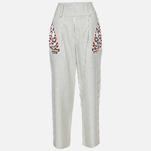 Givenchy Cream Printed Cotton & Wool Trousers M - Givenchy - Modalova