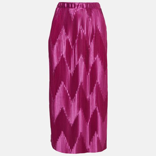 Givenchy Pink Zig-Zag Plisse Satin Midi Skirt M - Givenchy - Modalova