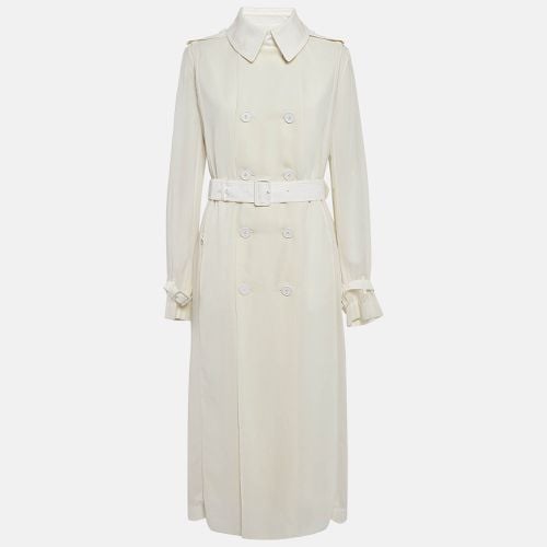 Givenchy White Gabardine and Chiffon Layered Trench Coat L - Givenchy - Modalova