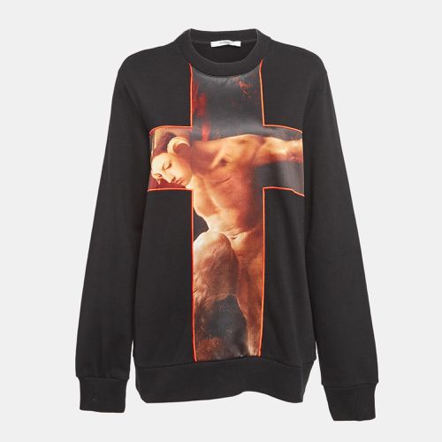 Givenchy Black Applique Faun Motif Cross Cotton Sweatshirt M - Givenchy - Modalova