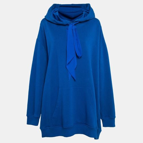 Givenchy Blue Cotton Fleece and Silk Ribbons Hoodie Dress S - Givenchy - Modalova