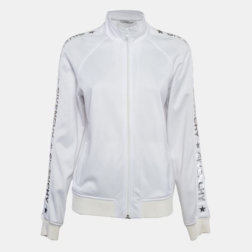 Givenchy White Metallic Logo Print Jersey Jacket L - Givenchy - Modalova