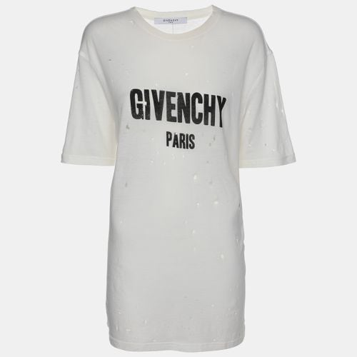 Givenchy Cream Cotton Ripped T-shirt M - Givenchy - Modalova