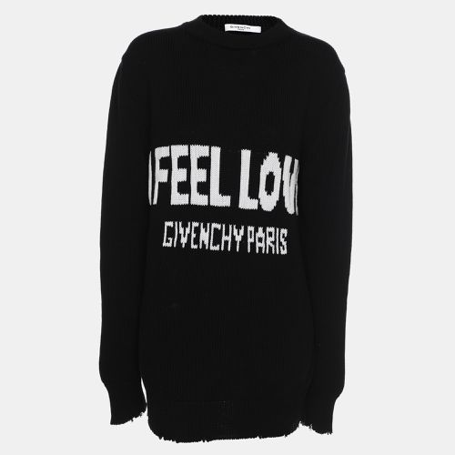 Givenchy Black Cotton Knit I Feel Love Crew Neck Sweater M - Givenchy - Modalova