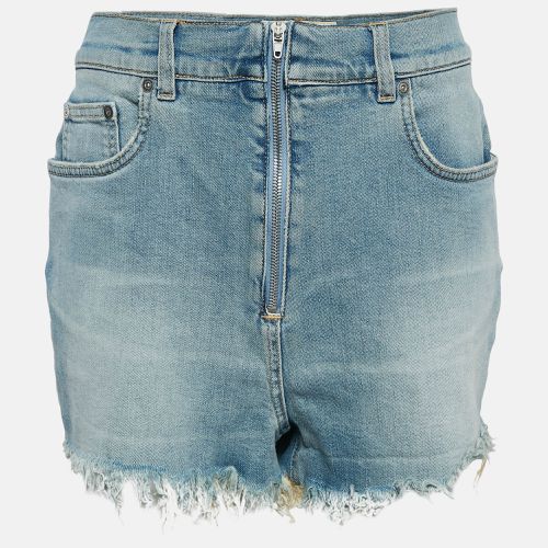 Givenchy Blue Washed Denim Raw Edge Detail Shorts L - Givenchy - Modalova