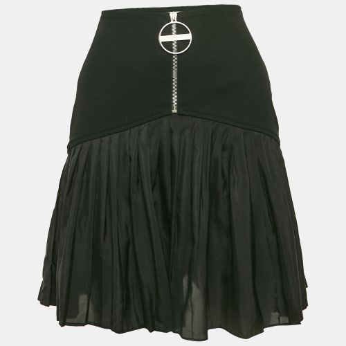 Givenchy Black Gabardine & Chiffon Pleated Mini Skirt S - Givenchy - Modalova