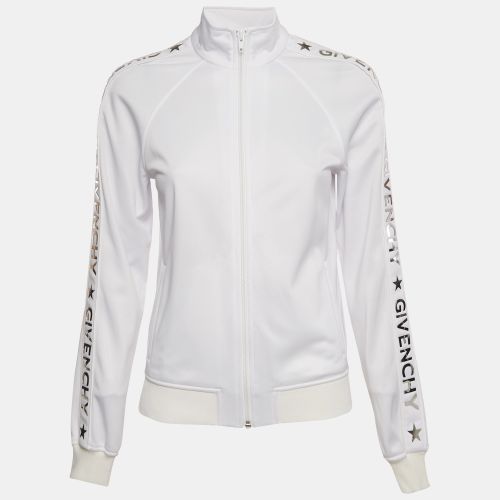 Givenchy White Logo Detail Jersey Zip-Up Jacket S - Givenchy - Modalova