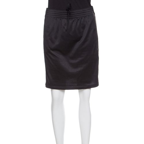 Givenchy Black Knit Drawstring Logo Panel Detail Skirt S - Givenchy - Modalova