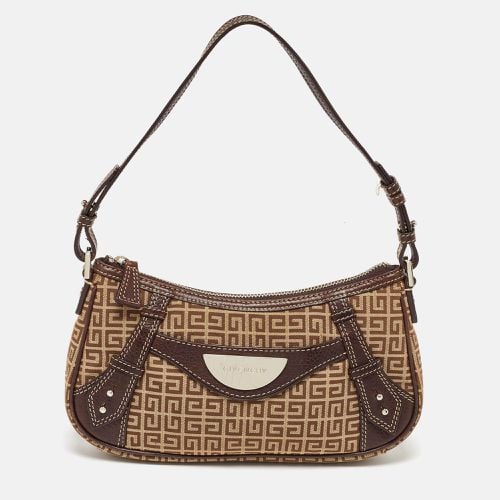 Givenchy Brown Monogram Canvas and Leather Baguette - Givenchy - Modalova