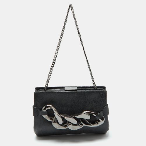 Givenchy Black Leather Chain-Link Accent Clutch - Givenchy - Modalova