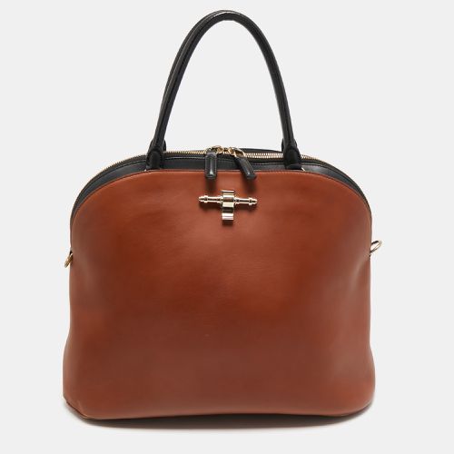 Givenchy Brown/Black Leather Obsedia Satchel - Givenchy - Modalova