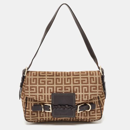 Givenchy Beige/Brown Signature Canvas and Leather Flap Shoulder Bag - Givenchy - Modalova