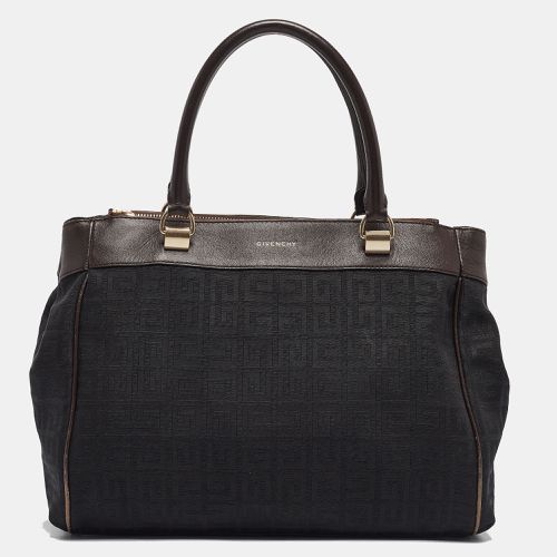 Givenchy Black Monogram Fabric and Leather Double Zip Tote - Givenchy - Modalova