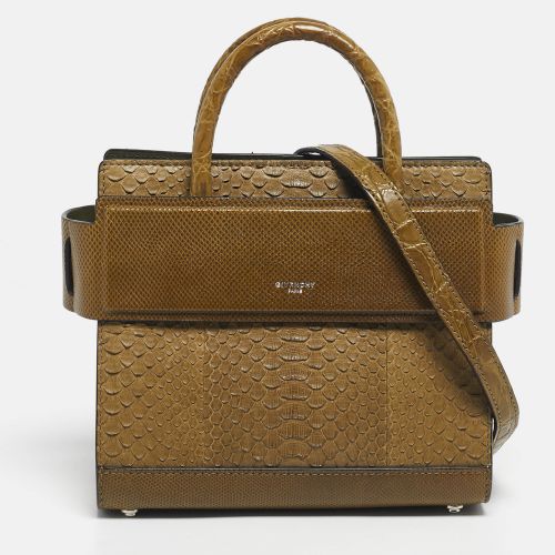 Givenchy Olive Green Mixed Exotic Mini Horizon Tote - Givenchy - Modalova