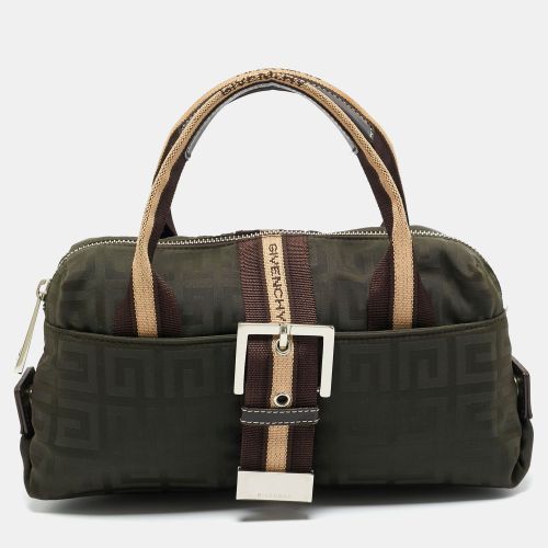 Givenchy Green/Brown Monogram Fabric Buckle Hobo - Givenchy - Modalova