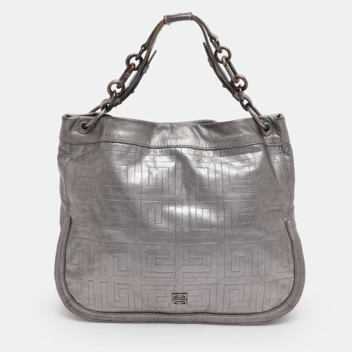 Givenchy Silver Monogram Leather Hobo - Givenchy - Modalova