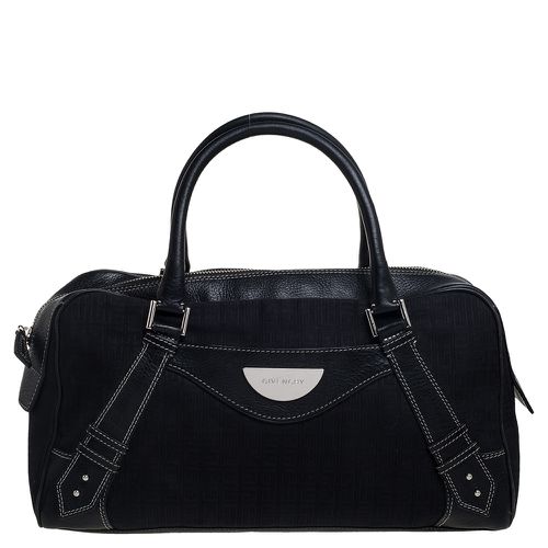 Givenchy Black Monogram Canvas and Leather Zip Satchel - Givenchy - Modalova