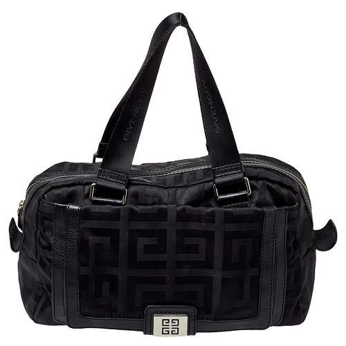 Givenchy Black Leather And Signature Canvas Duffel Bag - Givenchy - Modalova