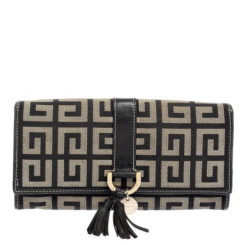 Givenchy Black/Grey Monogram Canvas and Leather Continental Wallet - Givenchy - Modalova