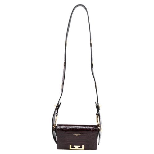 Givenchy Dark Burgundy Croc Embossed Leather Nano Eden Shoulder Bag - Givenchy - Modalova