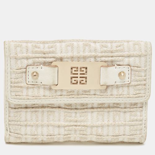 Givenchy Off White/Gold Monogram Canvas Compact Wallet - Givenchy - Modalova