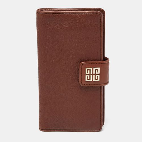 Givenchy Brown Leather Logo Flap Continental Wallet - Givenchy - Modalova