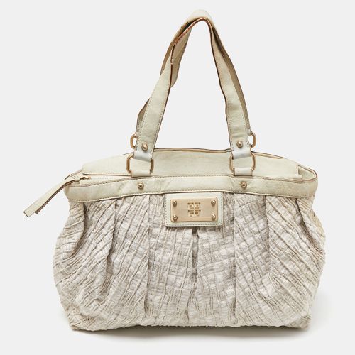 Givenchy Gold/Cream Textured Canvas and Leather Logo Hobo - Givenchy - Modalova