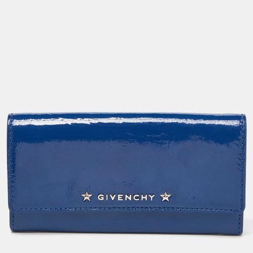 Givenchy Blue Patent Leather Logo Flap Continental Wallet - Givenchy - Modalova