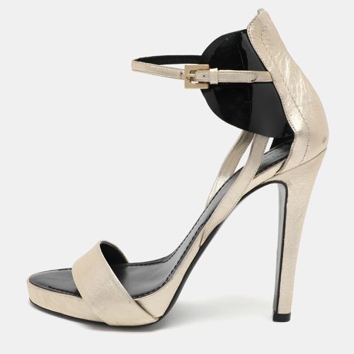 Givenchy Gold/Black Leather Ankle Strap Sandals Size 40 - Givenchy - Modalova