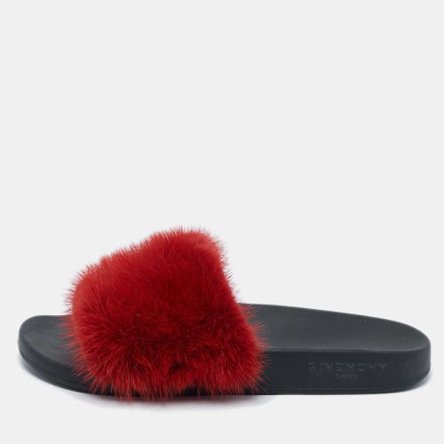 Givenchy Red Mink Fur Flat Slides Size 39 - Givenchy - Modalova