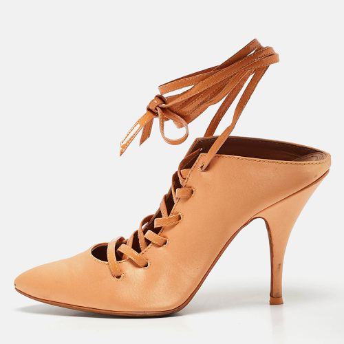 Givenchy Orange Satin Lace Up Backless Mule Sandals Size 39 - Givenchy - Modalova