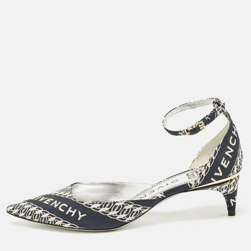 Givenchy Navy Blue/White Canvas Pointed Toe Ankle Strap Pumps Size 35 - Givenchy - Modalova