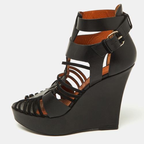 Givenchy Black Suede and Leather Wedge Platform Ankle Strap Sandals Size 39 - Givenchy - Modalova