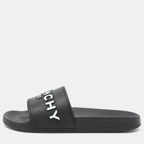 Givenchy Black Rubber Logo Flat Pool Slides Size 35 - Givenchy - Modalova