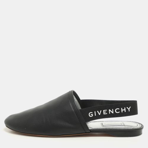 Givenchy Black Leather and Elastic Rivington Slingback Flats Size 37.5 - Givenchy - Modalova