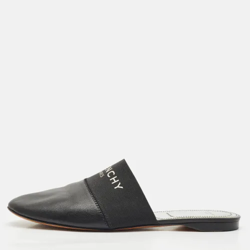 Givenchy Black/Silver Leather Bedford Flat Mules Size 39 - Givenchy - Modalova