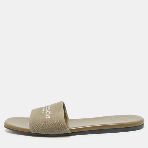 Givenchy Green Canvas 4G Flat Slides Size 40 - Givenchy - Modalova