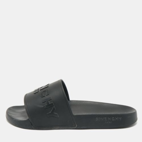 Givenchy Black Rubber Logo Flat Slide Sandals Size 39 - Givenchy - Modalova
