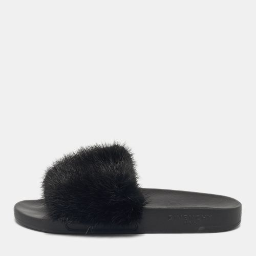 Givenchy Black Mink Fur Slide Sandals Size 37 - Givenchy - Modalova