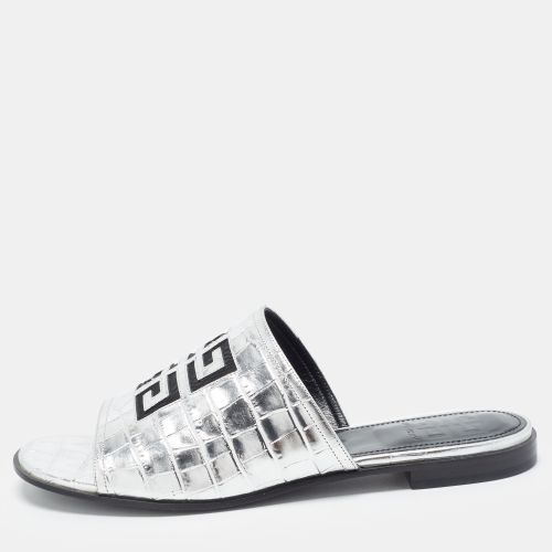 G Size 40 Croc Embossed Leather Flat Slides - Givenchy - Modalova