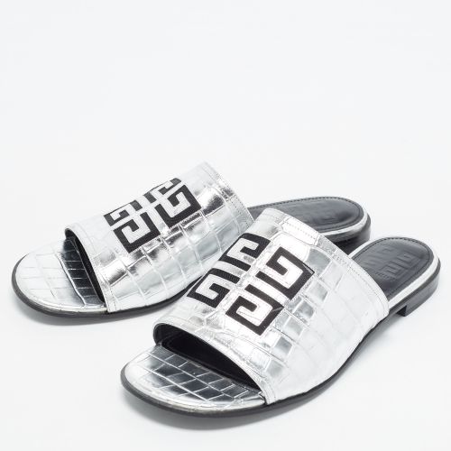 G Size 40 Croc Embossed Leather Flat Slides - Givenchy - Modalova