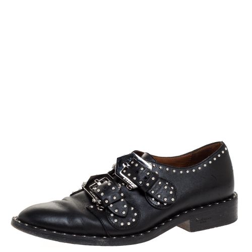 Leather Studded Double Monk Flats Size 36 - Givenchy - Modalova