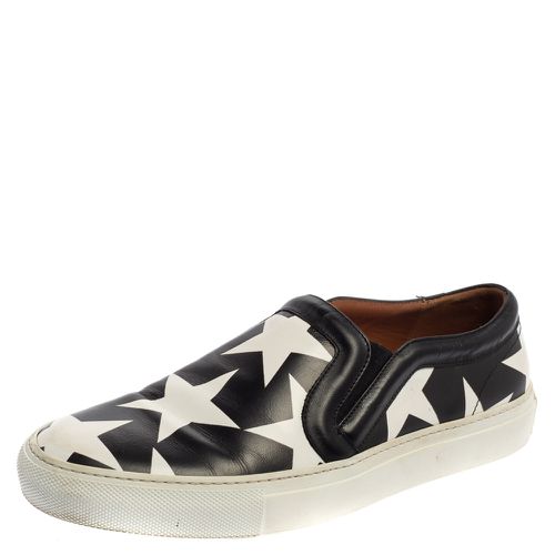 And White Leather Star Print Skate Slip On Sneakers Size 39 - Givenchy - Modalova