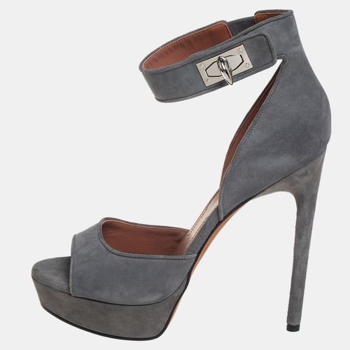 Givenchy Grey Suede Platform Ankle Strap Sandals Size 39 - Givenchy - Modalova